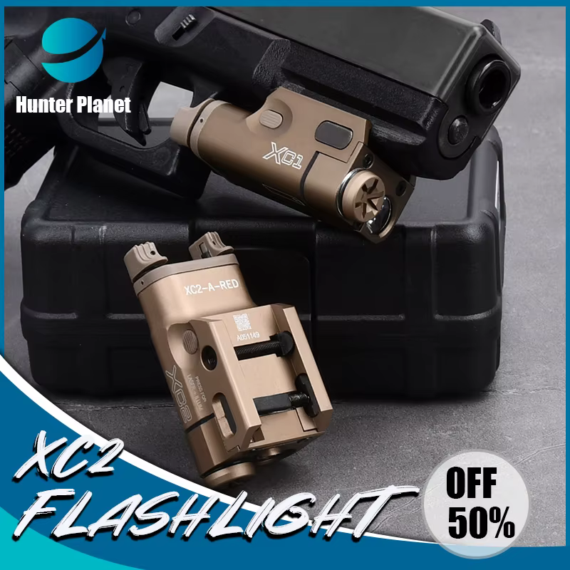 Tactical Airsoft Surefir XC2 Metal Hanging Flashlight Red Green Laser Fit 20mm Rail Pistol Hunting Scout Outdoor Glock 17 18 19