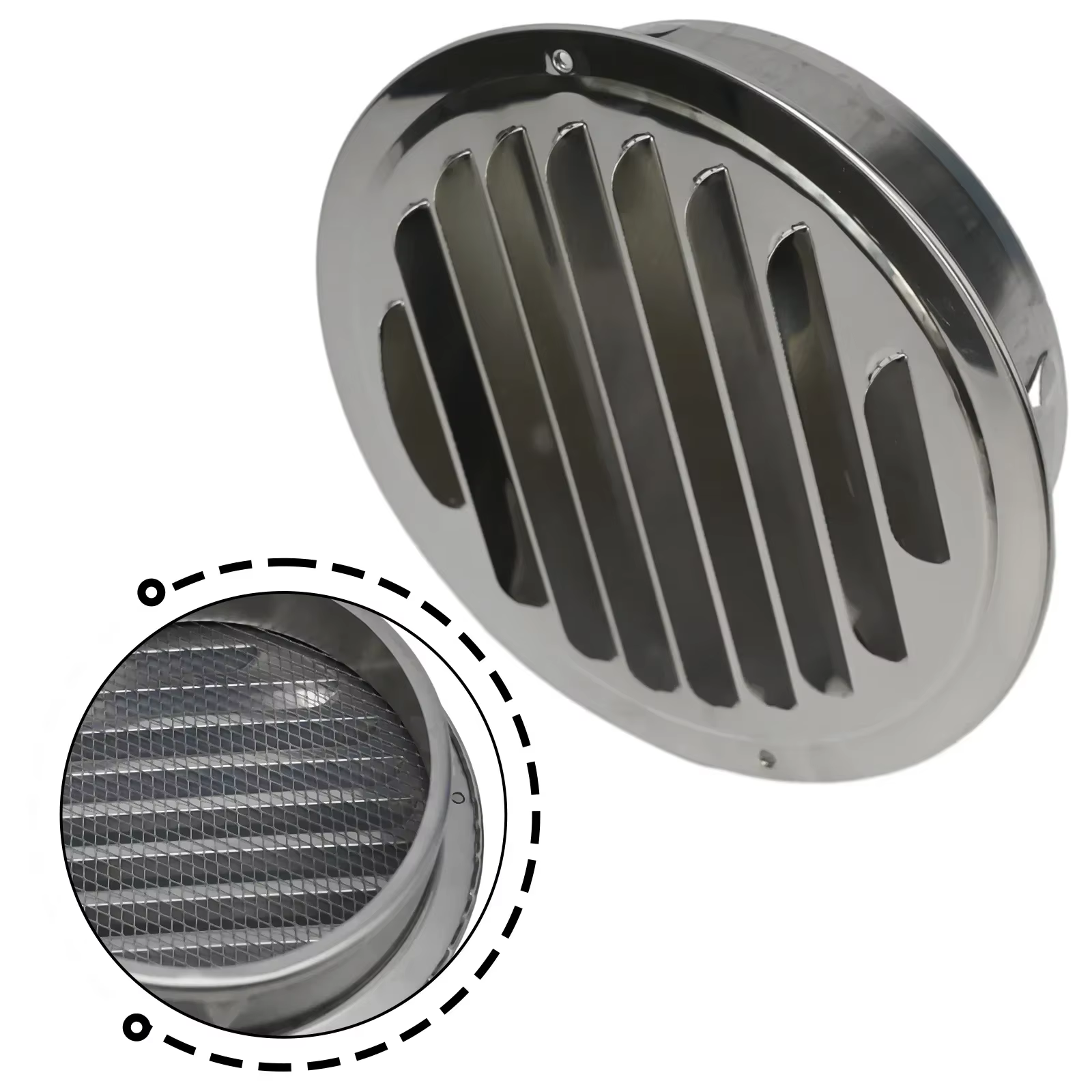 70-300mm Round Stainless Steel Vent Grille Exterior Wall Duct Ventilation Tool Stainless Steel Flat Head Hood Range Hood