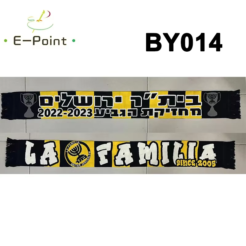 145*18 cm Size Jerusalem FC LA FAMILIA Since 2005 Scarf for Fans Double-faced Knitted BY014