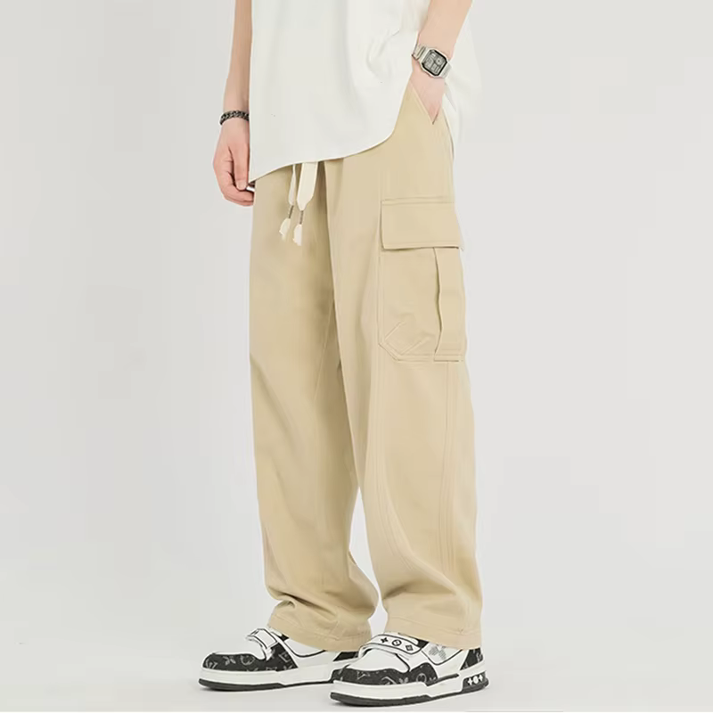 Trend In Pure cotton Cargo PANTS Men's WIDFit Casual Multi Pocket Comforstable string PANTS LP0809