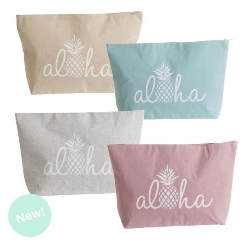 Aloha zip-up pouches & Toiletry bags modern pineapples colors 952653