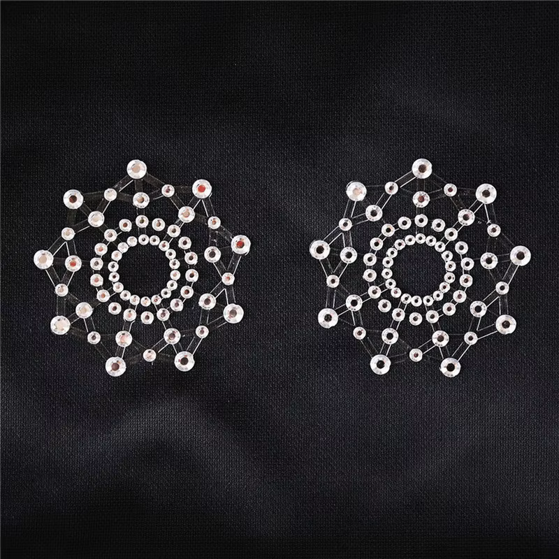 1 Pair Sexy Nipple Transparent Self Adhesive Breathable Comfortable Stickers Rhinestone Breast Petals Lingerie Pasties Bras