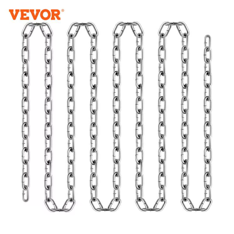 VEVOR Zinc Plated Grade Chain 3/16"-3/8" x 20'-150' Grade 30 Anti-Corrosion Proof Coil for Logging Agriculture and Guard Rails