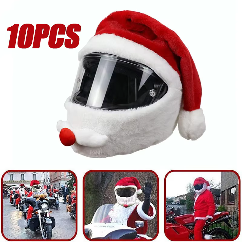 Motorcycle Helmet Outdoor Christmas Hat Crazy Funny Santa Claus Motorcycle Helmet Cover Christmas Decoration Helmet