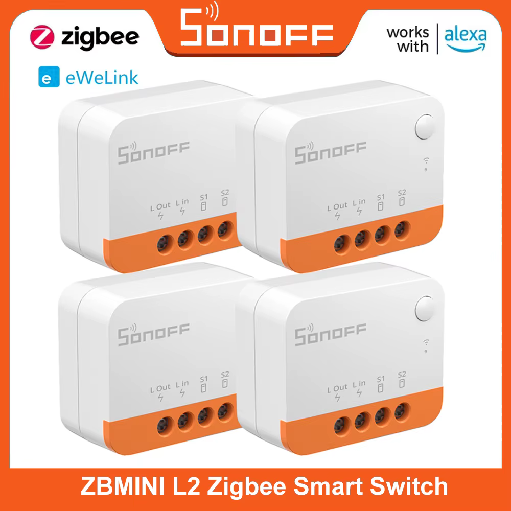 SONOFF ZBMINI L2 Extreme ZigBee Smart Switch No Neutral Wire Required DIY Two-Way Control with Zigbee Hubs Bridge Alexa Google