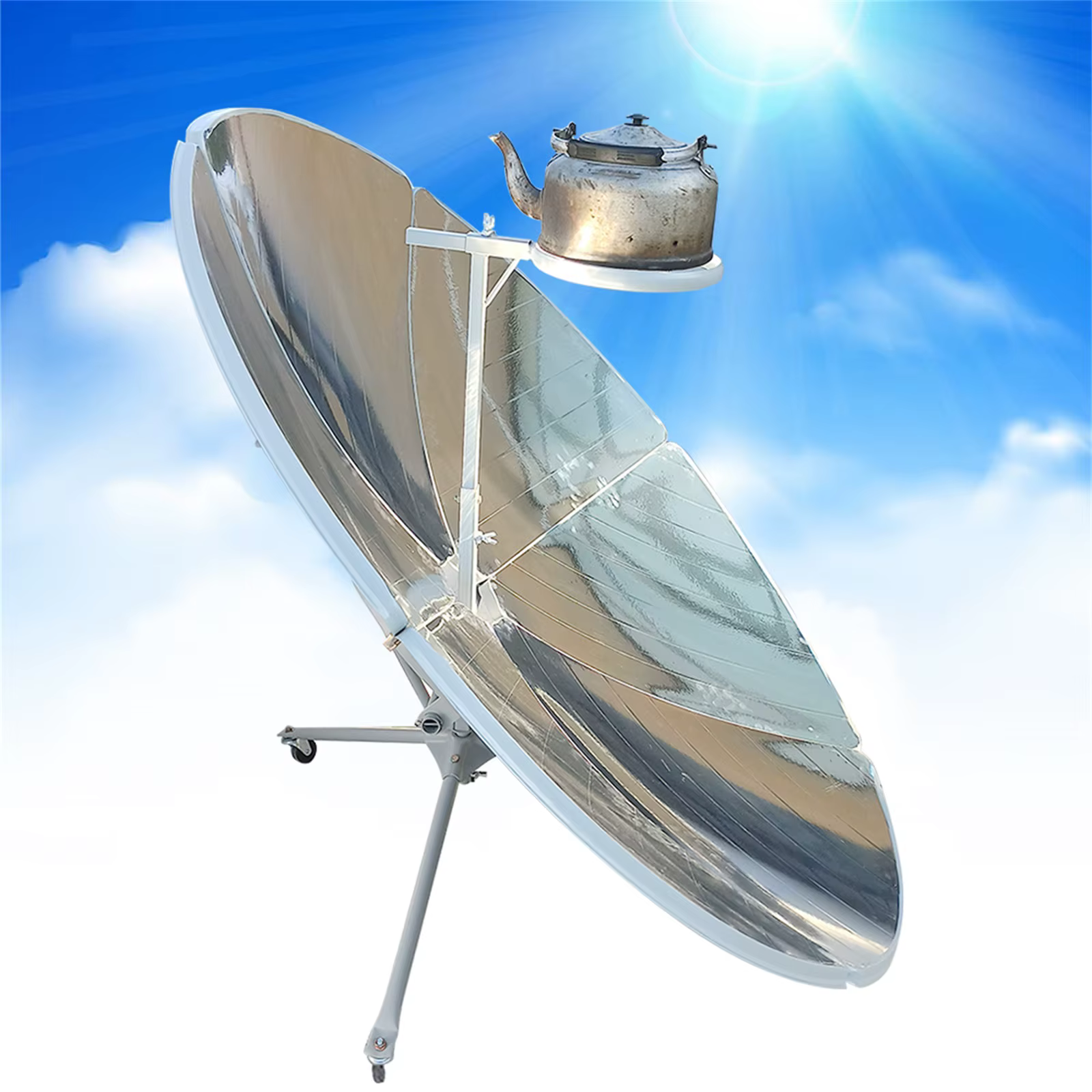 Outdoor Camping Cooking Boil Water Sun Oven, 59 ''Parabolic Solar Cooker, 800-1000 ℃