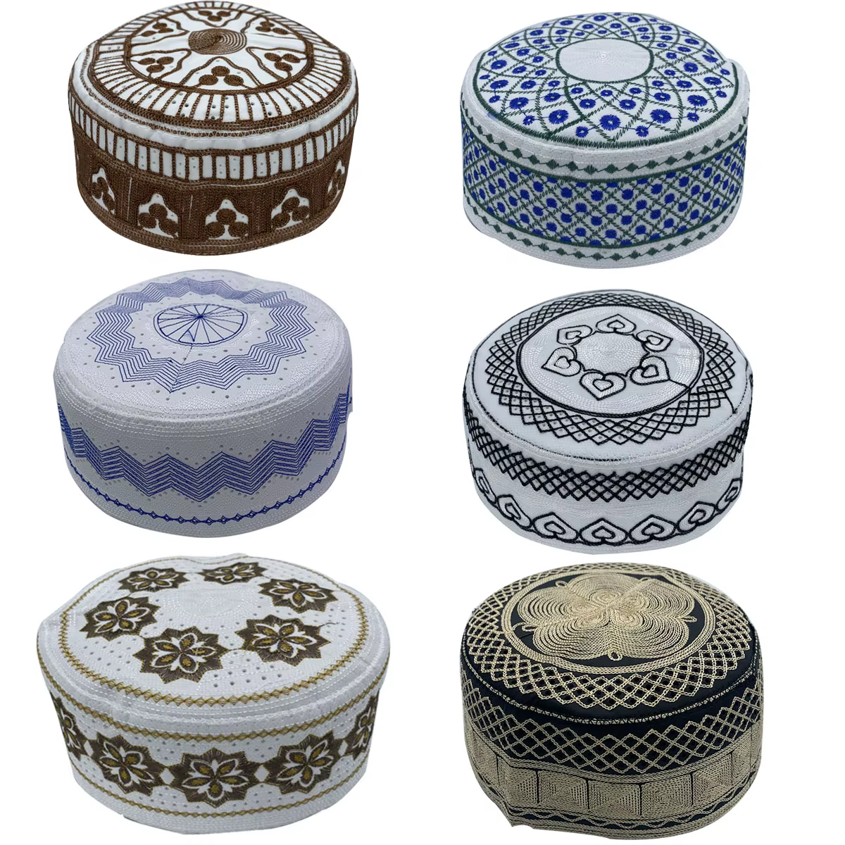 2023 New Muslim Prayer Hats Breathable Headware Kufi Hat Men Islam Skull Cap Ramadan Eid Gift Embroidery Man Hat