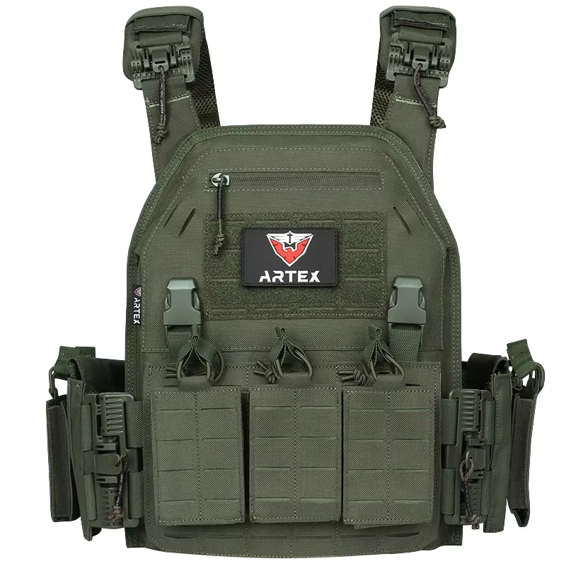Ranger Green Plate Carrier Tactical Vest With Quick Release Security Molle Chaleco Tactico Bandolier Hunting Vest Tactical Gear