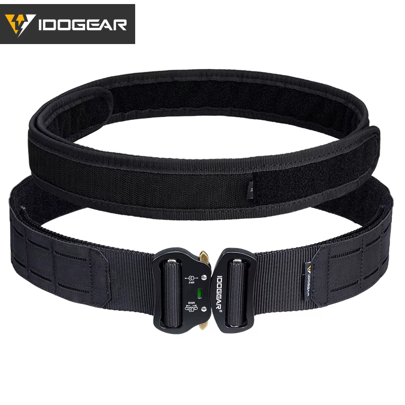 IDOGEAR 2 Inch Tactical Belt Quick Release Metal Buckle  MOLLE Mens Belts Black 3415
