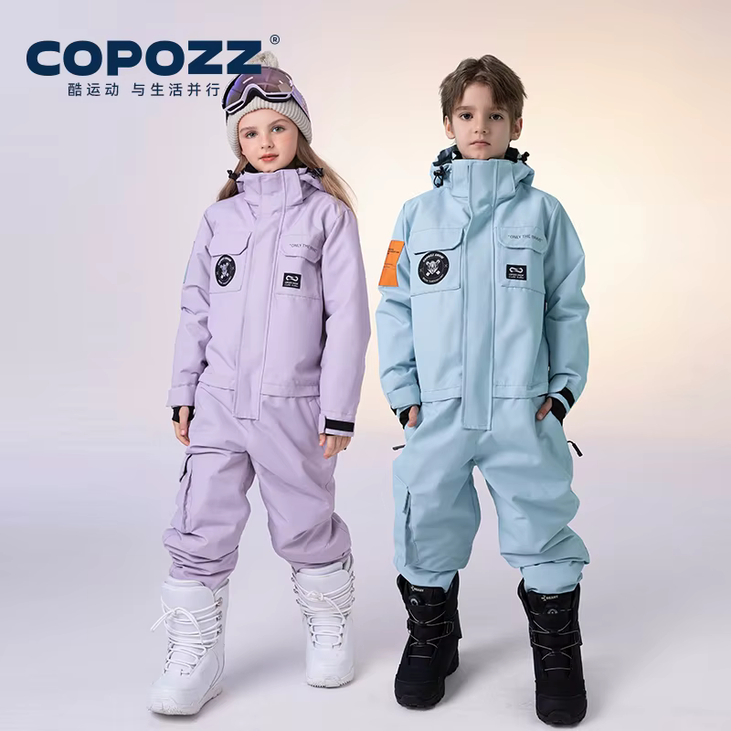 COPOZZ Children Snowsuit Kids Ski Suits One Piece Jumpsuits Overalls Outdoor Sports Snowboarding Snow Suit For Boys And Girls