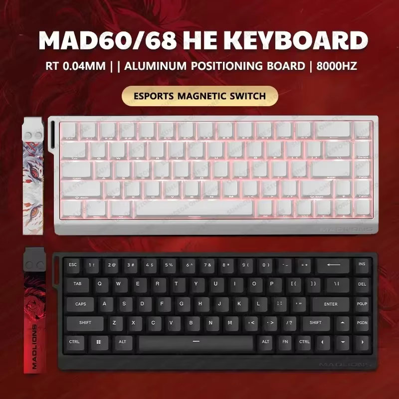 Madcatz Mad60 Mad68 HE Mechanical Keyboard Magnetic Switch Mad60he Wired Game Keyboard Rapid Trigger Rgb Madlions Mad60 Keyboard