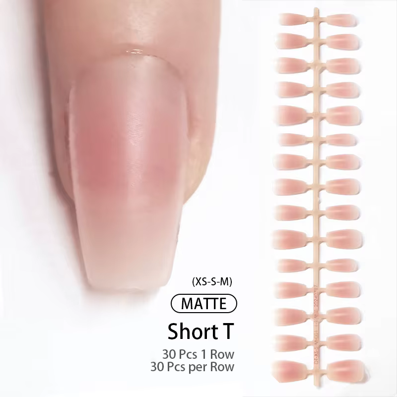 30Pcs Matte Nude Fake Nail Fashion Press on Quick Extension Wearable False Nails Simple Full Cover Nail Tips Manicure Nail Art