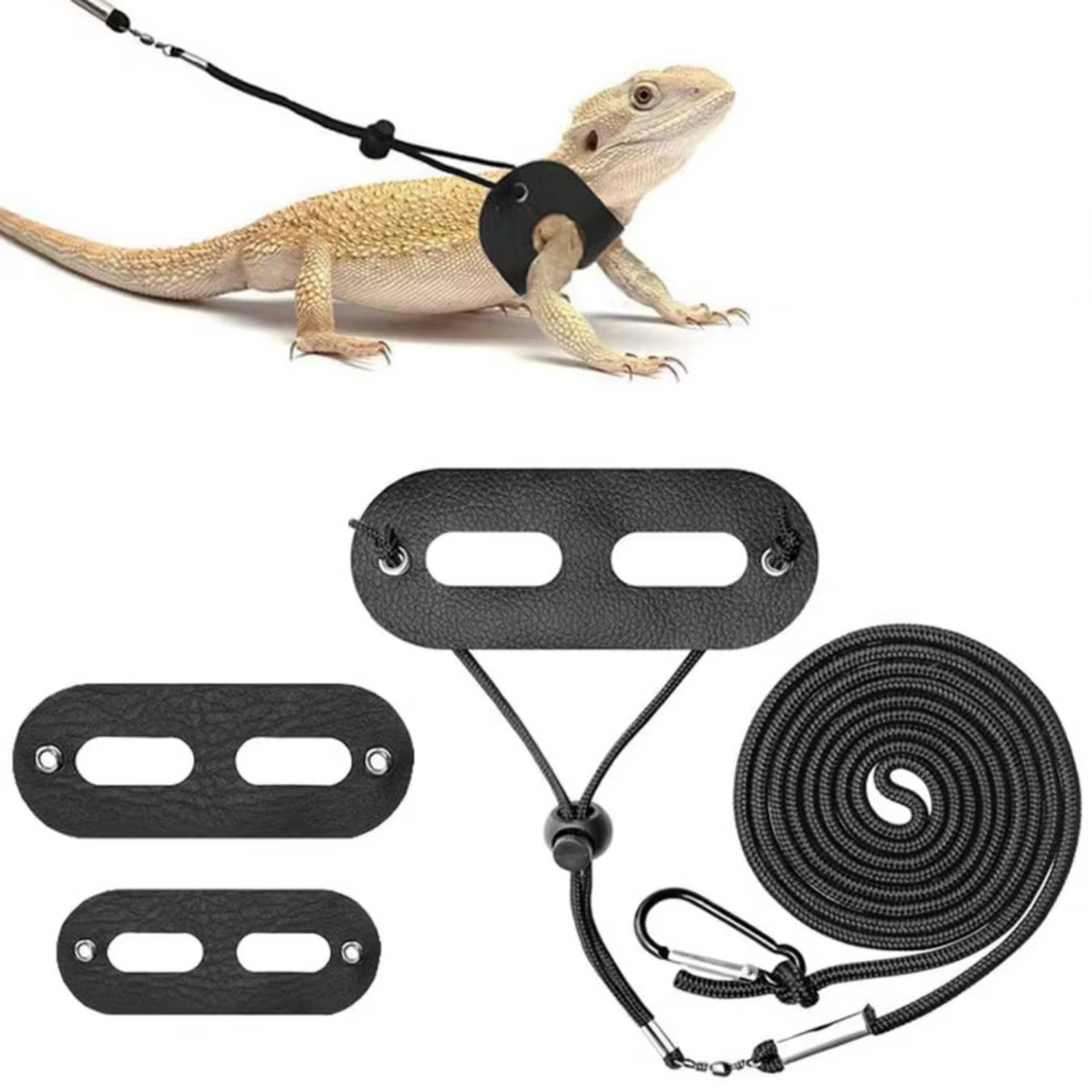 1 Set  Traction Rope Adjustable Soft Reptile Chest Harness Comfortable Pet Reptile Bearded Dragon Harness Pet Supplies Cat leash