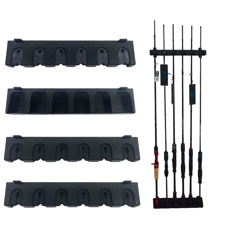 2PCS Fishing Rod Holders 6-Rod Capacity Rack Vertical/Horizontal Pole Holder Wall Mount Fishing Pole Storage For Garage Wall