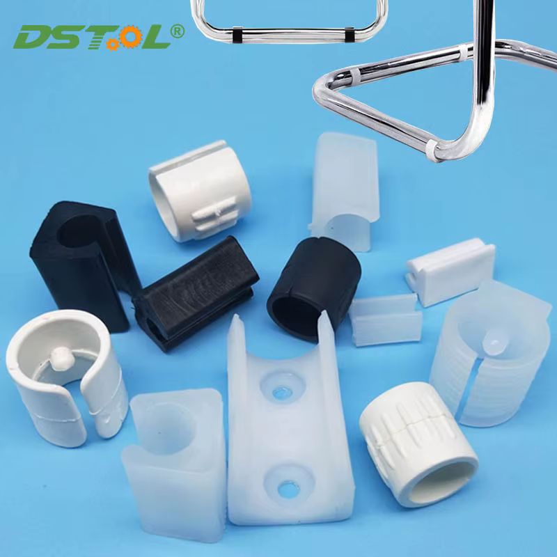 4Pcs Plastic Chair Leg Pad Damper Stool Anti-Front Tilt Pipe Clamp White/Black U Shaped Floor Glides Tubing Caps Tube Rear Pad
