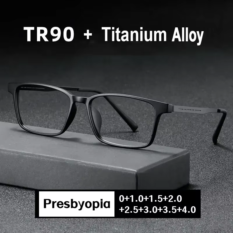 Men's Flexible Reading Glasses Anti-blue Light Business Far Sight Presbyopia Eyewear Unisex HD Lens Ultralight TR90 Glasses