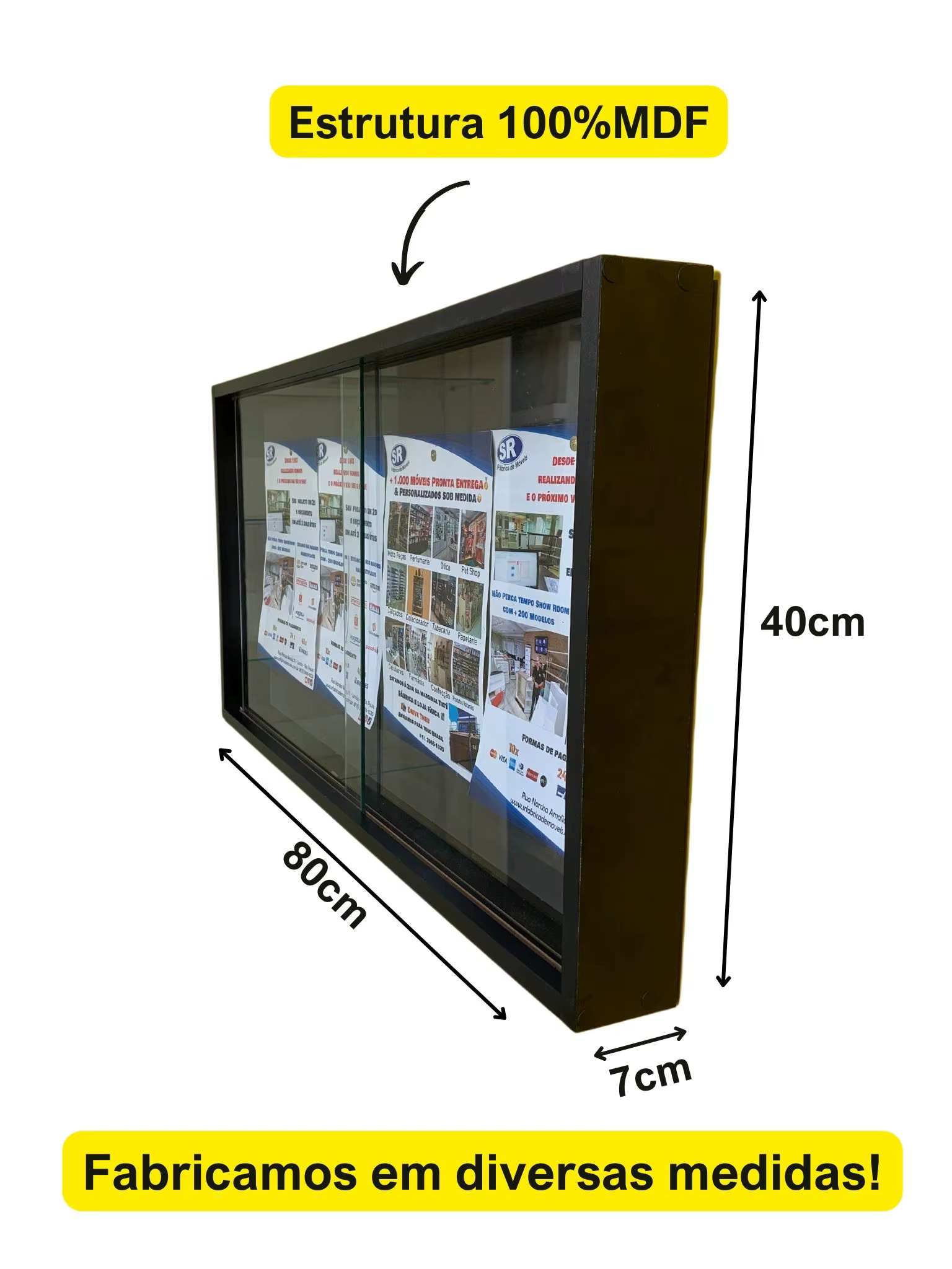 Black 80x42 Bulletin board