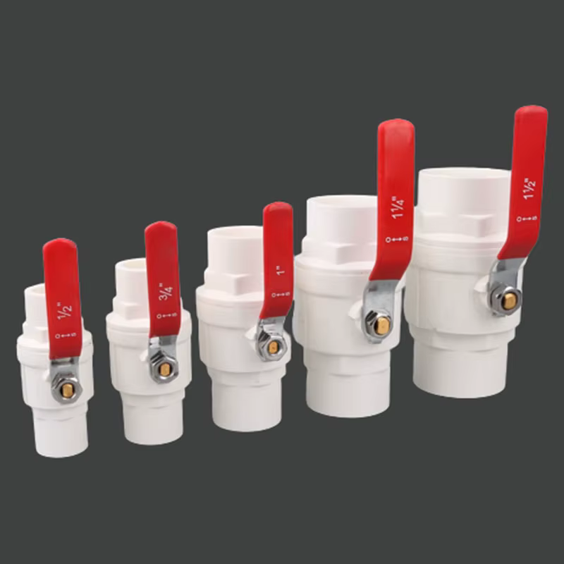 White 20/25/32/40/50mm PVC Ball Valve Plumbing U-PVC Ball Valve Plastic Repair Connector Water Pipe Switch