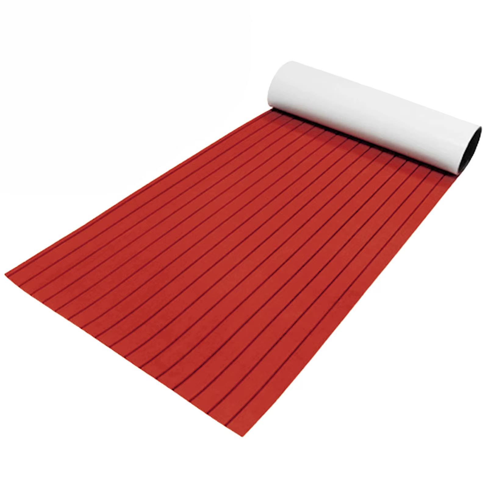 35.4"X94.5" Red with Black Lines EVA Foam Teak Sheet Marine Flooring Yacht Synthetic Boat Decking Self-Adhesive Pad