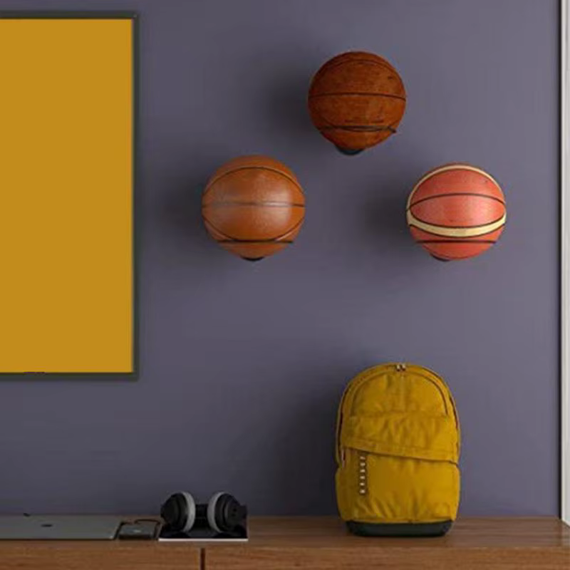 Basketball Holder Wall Rack Holder Metal Art Shelf Basketball Rack Holder Sports Ball Holder Storage Multipurpose Wall Sports
