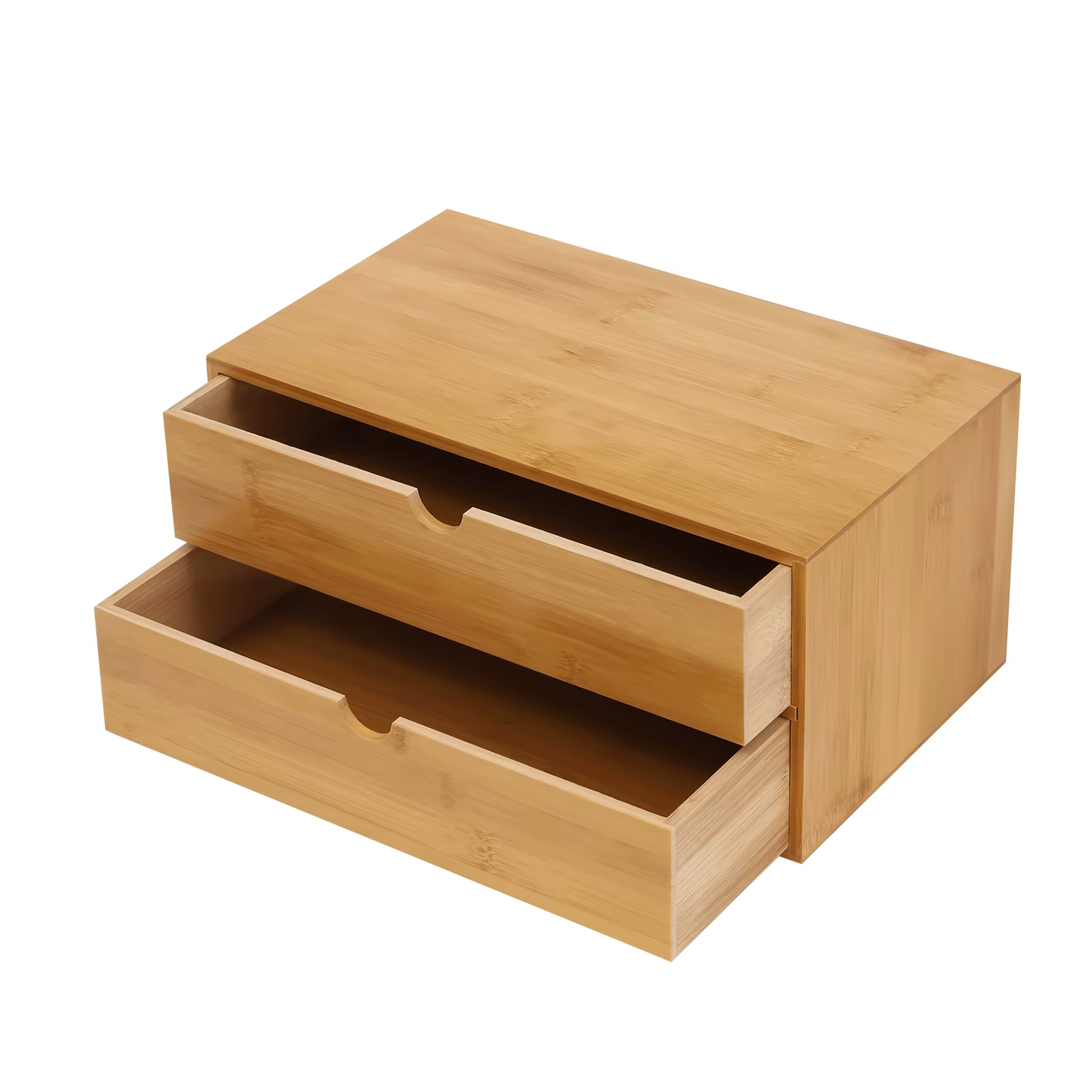 Desk Organizer - Mini Bamboo Desk Drawer Tabletop Storage Organization Box for Office Home Toiletries Supplies, No Assembly