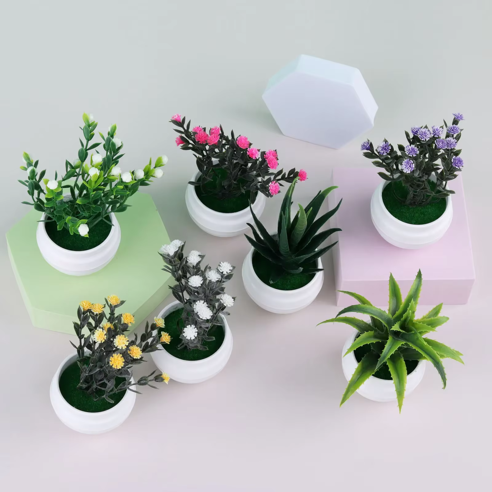 Mini Artificial Aloe Vera Bonsai Small Simulation Tree Potted Artificial Flower Desk Potted Ornaments Home Decoration Crafts Skz