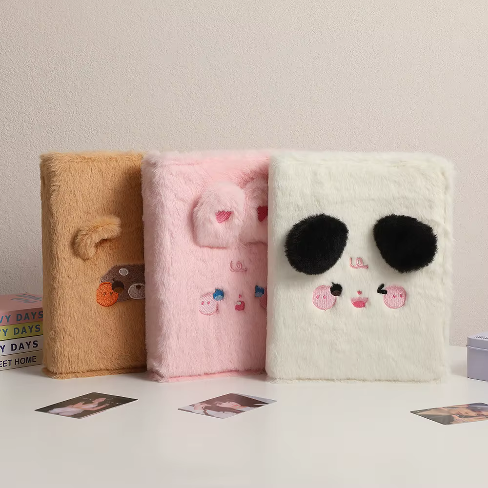 Kawaii Animal A5 Binder Photo Album Soft Plush Postcard Storage Book Idol Photocard Book polaroid album
