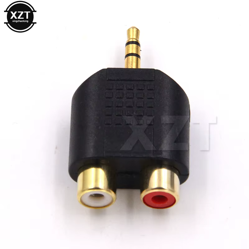 3.5mm Stereo Male To 2 RCA Female Adapter Gold Plated Male Jack To 2 RCA Female Splitter Connector For Computer Speaker Earphone