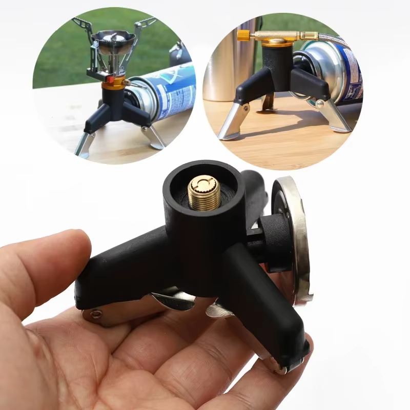 Portable Outdoor Stove Adapter Gas Stove Connector Ultralight Tank Stand Folding Gas Canister Tripod Camping Supplies Charcoal