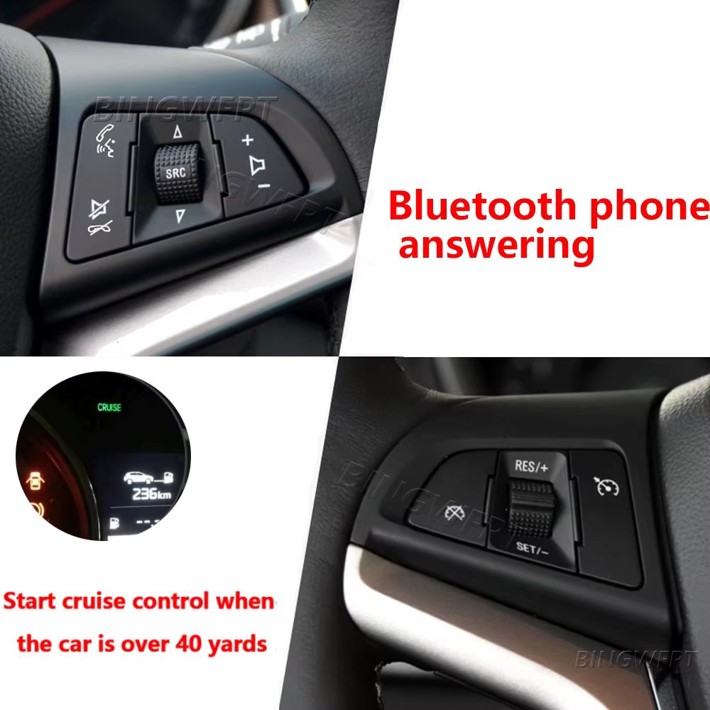 Left Speed Cruise Control Switch Right Volume Control Button for Chevrolet Cruze Malibu 2009 -2014 Steering Wheel Buttons Switch