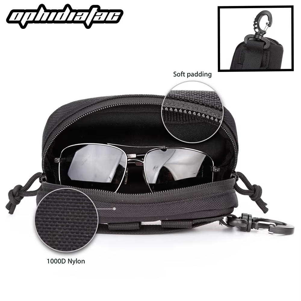 OPHIDIAN MOLLE Eyeglass Case Hunting Shockproof Protective Goggles1000D Nylon Box Portable Outdoor Sunglasses Case