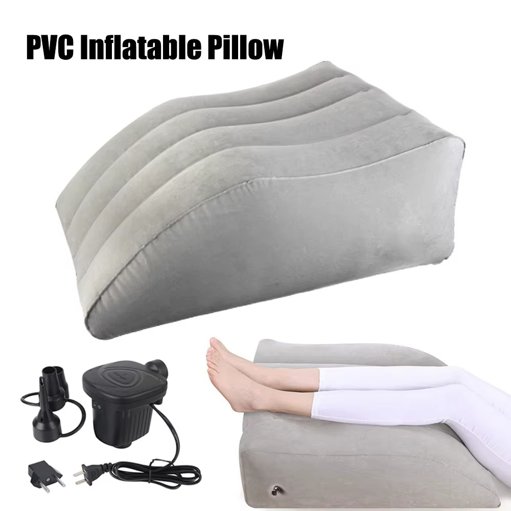 Inflatable Foot Pillow Elevation Leg Pillows Travel Camping Sleeping Wedge Pillow Knee Cushion,Inflator Electric Air Pump 220V