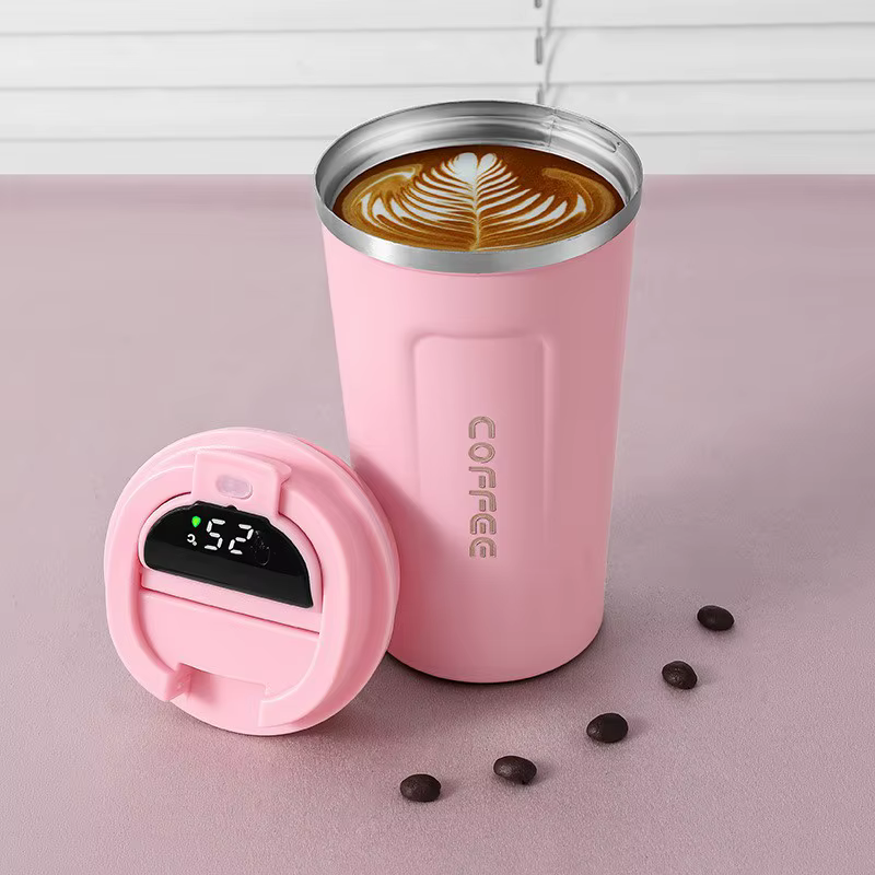 12oz Thermos Coffee Traval Mug With Temperature Display Insulated Coffee Cup To Go Leak Proof Coffee Bottle for Car 380/510ml