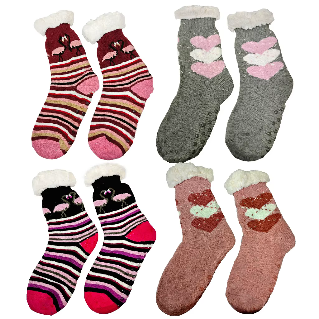 12 Pads Kit Women Thermal Socks Lated Anti-slip Plush Cold Protection Winter gorgeous