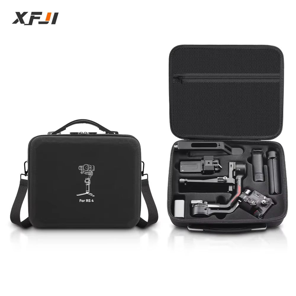 XFJI Shoulder Bag Anti-pressure Storage Box Nylon Hardshell Carrying Case Suitcase for DJI Ronin RS 4 Combo Gimbal Stabilizer