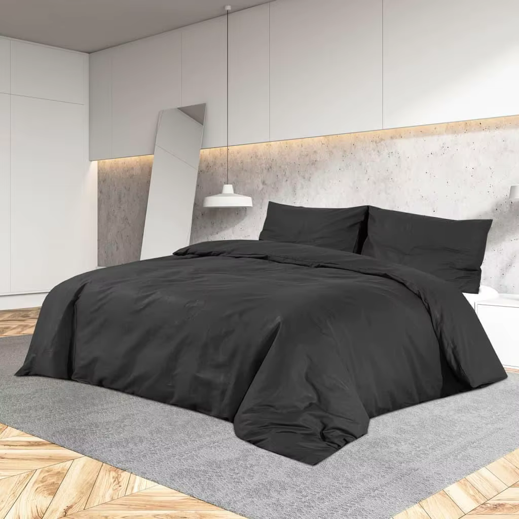 Black Cotton Duvet Cover Set 135x200 cm - Stylish Bedding for Ultimate Comfort