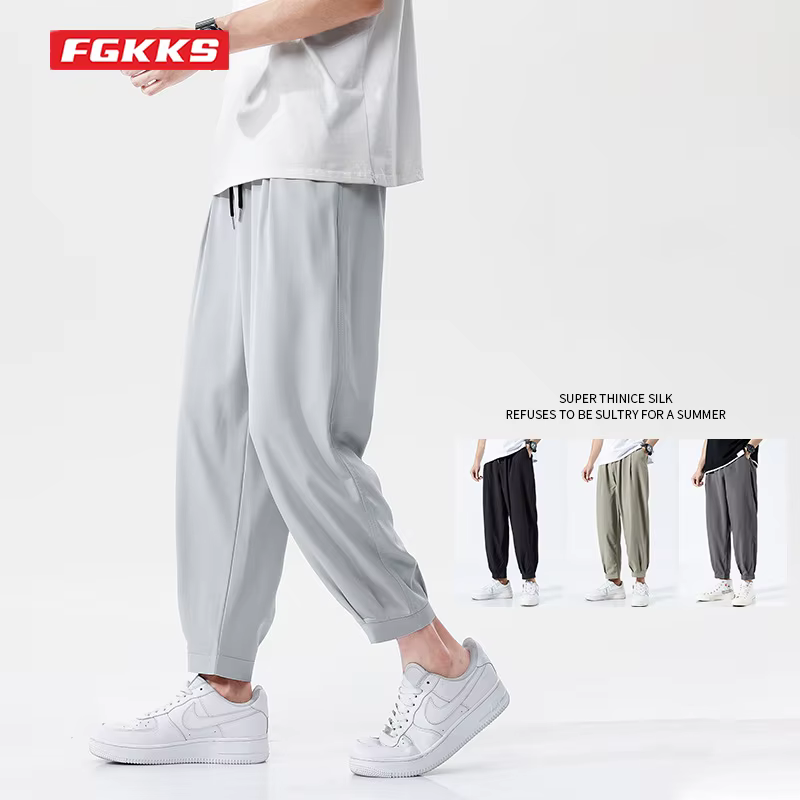 FGKKS 2023 New Pants Men Trend Fashion Slim Nine Minute Pants High Quality Design Selling Brand Trousers Male
