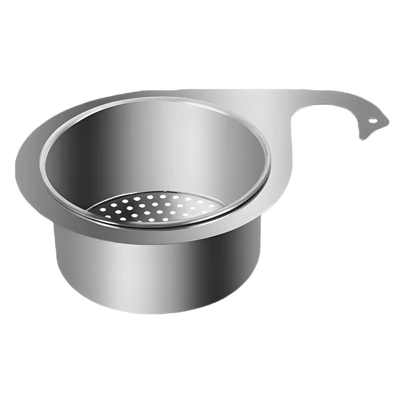 Stainless Steel Swan Sink Strainer Basket Removable Goosehead Storage Drainage Basket Goosehead Hanging Wet & Dry Drainage Racks