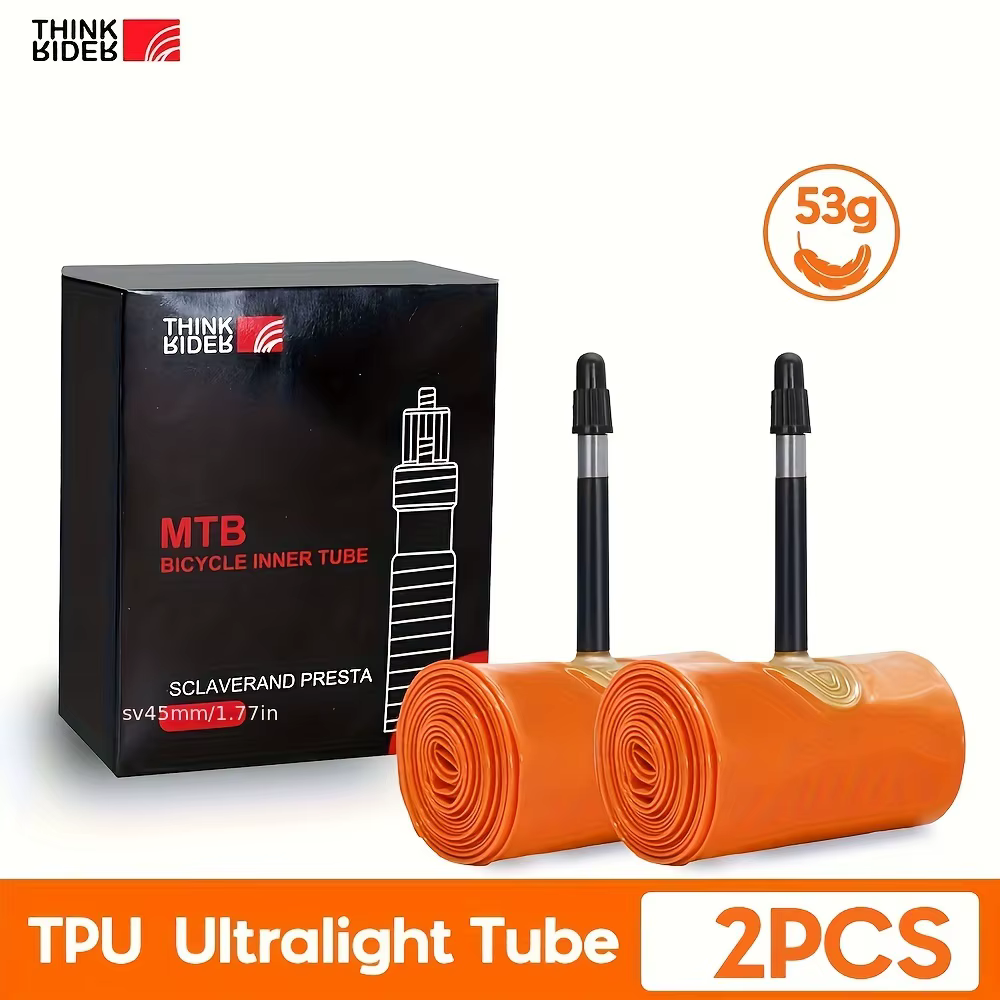 ThinkRider 2PSC Ultralight Bike Inner Tube 26 27.5 29 Inches MTB Bicycle TPU Material Tire 45mm French Valve Super Light