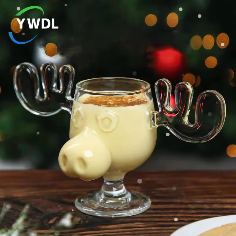 1pcs Elk Wine Glass Cocktail Juice Cup Reindeer Mug Wine Beer Water Milk Whiskey Glasses Drinkware Shot Cups Christmas Gift Nana