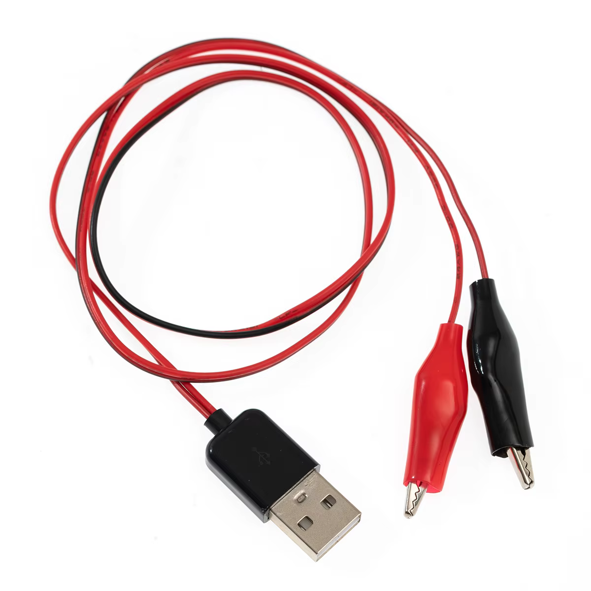 58CM Electrical Clamp Metal Alligator Clip Crocodile for Testing Probe Crocodile Test Clip to USB Adapter Multimeter Car Home