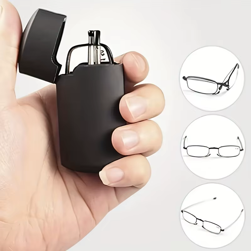 Unisex Foldable Reading Glasses for Presbyopia Stylish Comfortable Spring Hinge Computer Screen Friendly with Protective Case