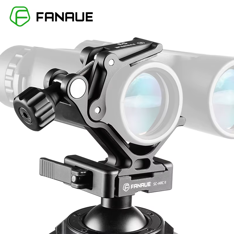 FANAUE Binocular Tripod Mount Adapter Compatible with 26-64mm telescope diameter with 1/4" & 3/8" Screw for ARCA Quick Release