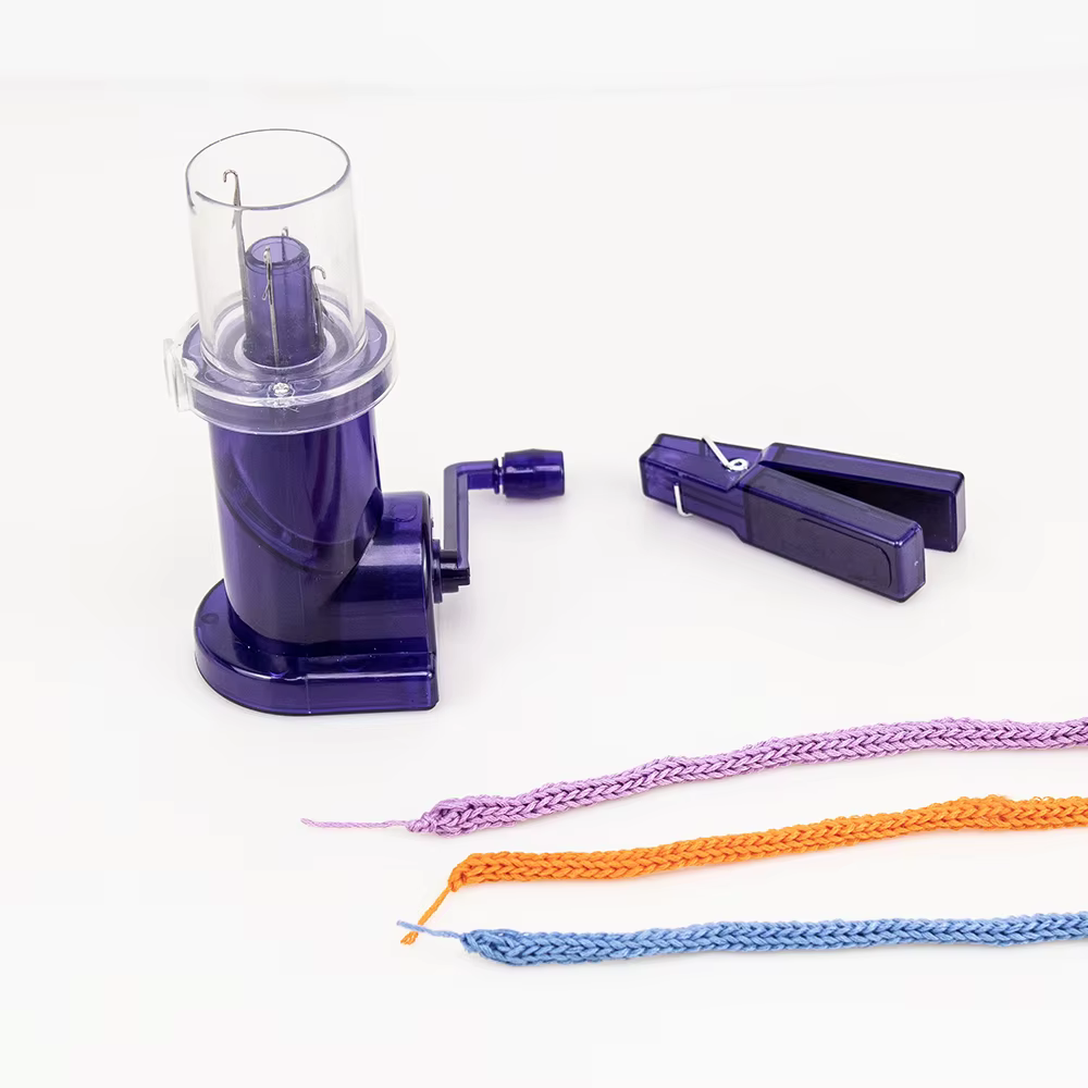Portable Hand Knitting Machine Embellishment Knit Loom with Hand Crank Accessories Hand-Knitted Braided DIY Sweaters and Scarves