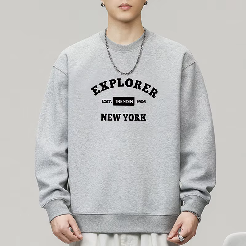 Trend In Vintage Lettering Casual Style Round-neck Loose-man-to-man autumn winter men's top TS3067