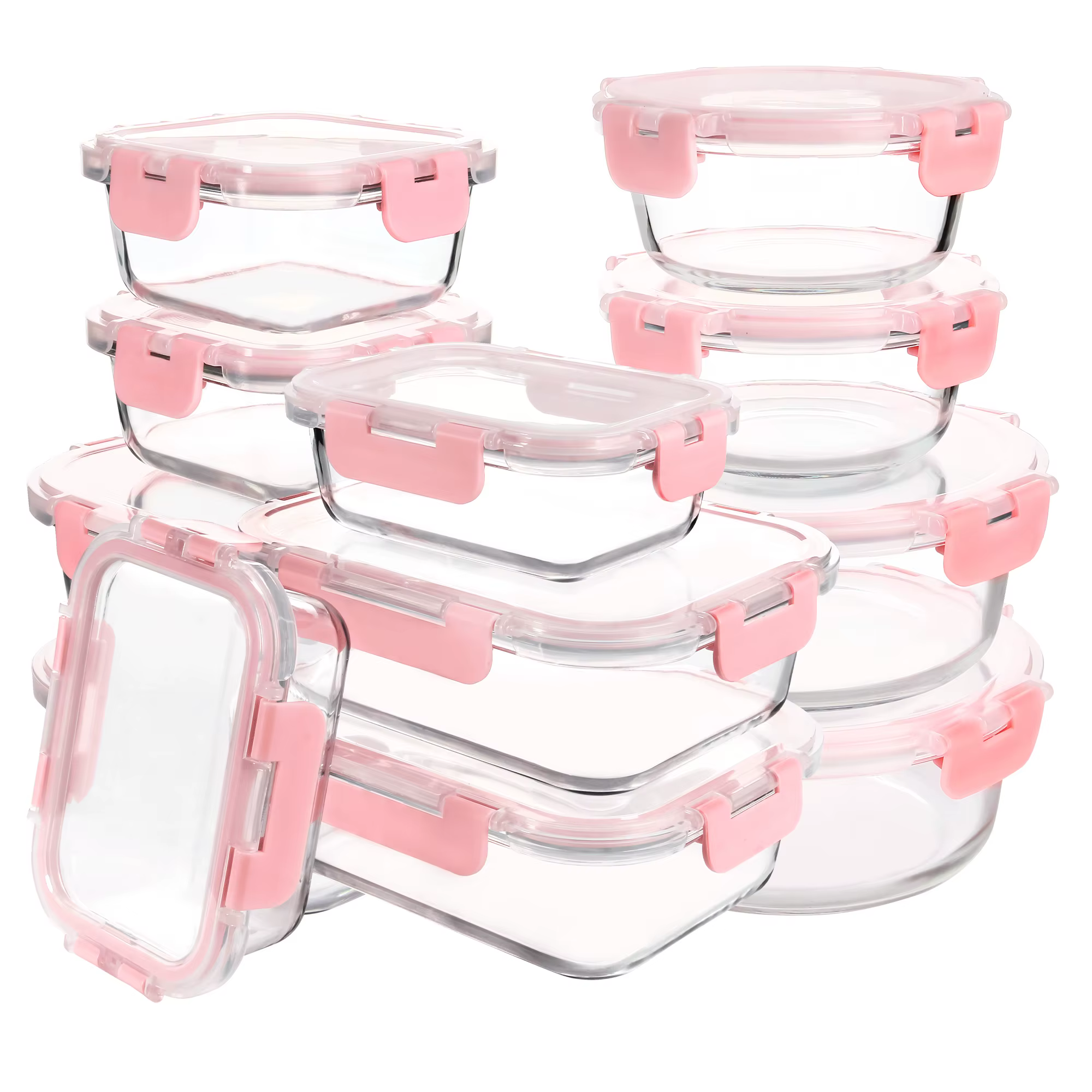 12 Pack Glass Food Containers With Lids, Leak-Proof Meal Prep Containers, Dishwasher/Freezer Safe Glass Storage Containers