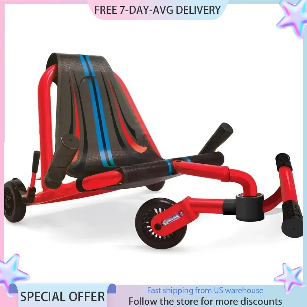 Go Kart, Swing Side-to-Side for Amazing Ride, Powered, Safety Brake Rides on Any Hard Surface Indoors and Outdoors, Go Karts