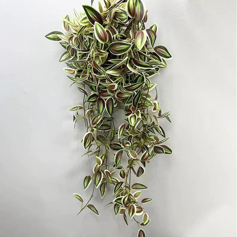 Kahaul 75CM Long Artificial Plant Grape Leaves Fake Hanging Silk Leaves Home Garden Wedding Decoration Green Bamboo Twisted Vine