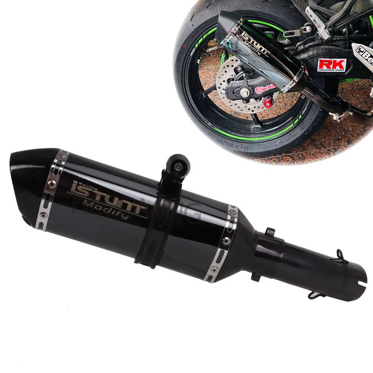 US Stock Exhaust System Slip on Mid Link Muffler For Kawasaki Ninja ZX4RR ZX 4R 2023-2024