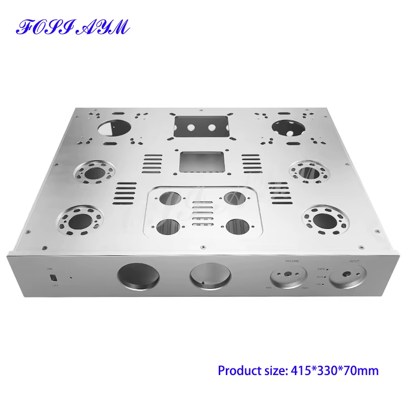 415*330*70mm FOSI AYM All Aluminum  Amplifier Case Push-Pull Preamplifier Chassis Vacuum Tube Amplifier Chassis Shell DIY Box